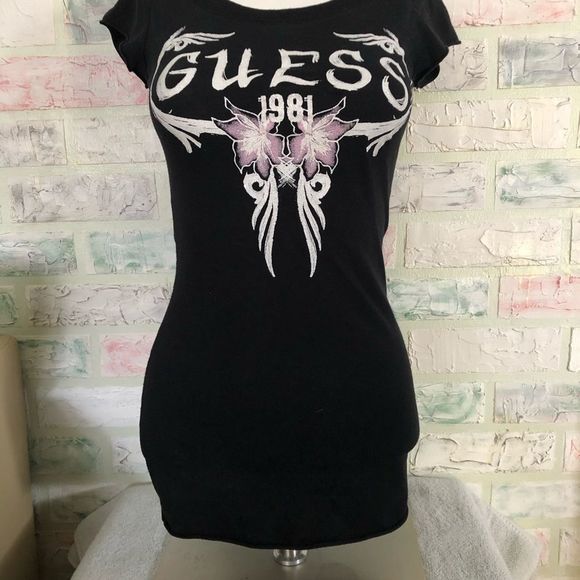 Guess tee black /. Pink S - Picture 1 of 5